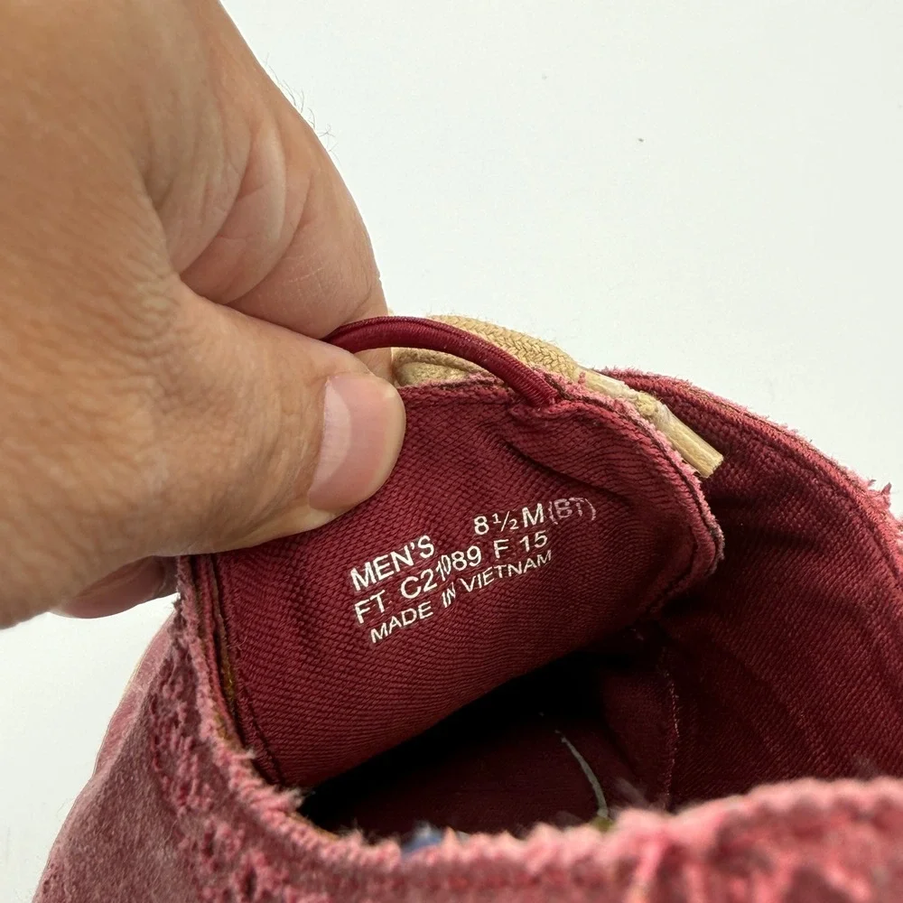 Cole Haan Zerogrand Wingtip Oxford Mens 8.5 Burgundy Canvas C21089 Grand.OS